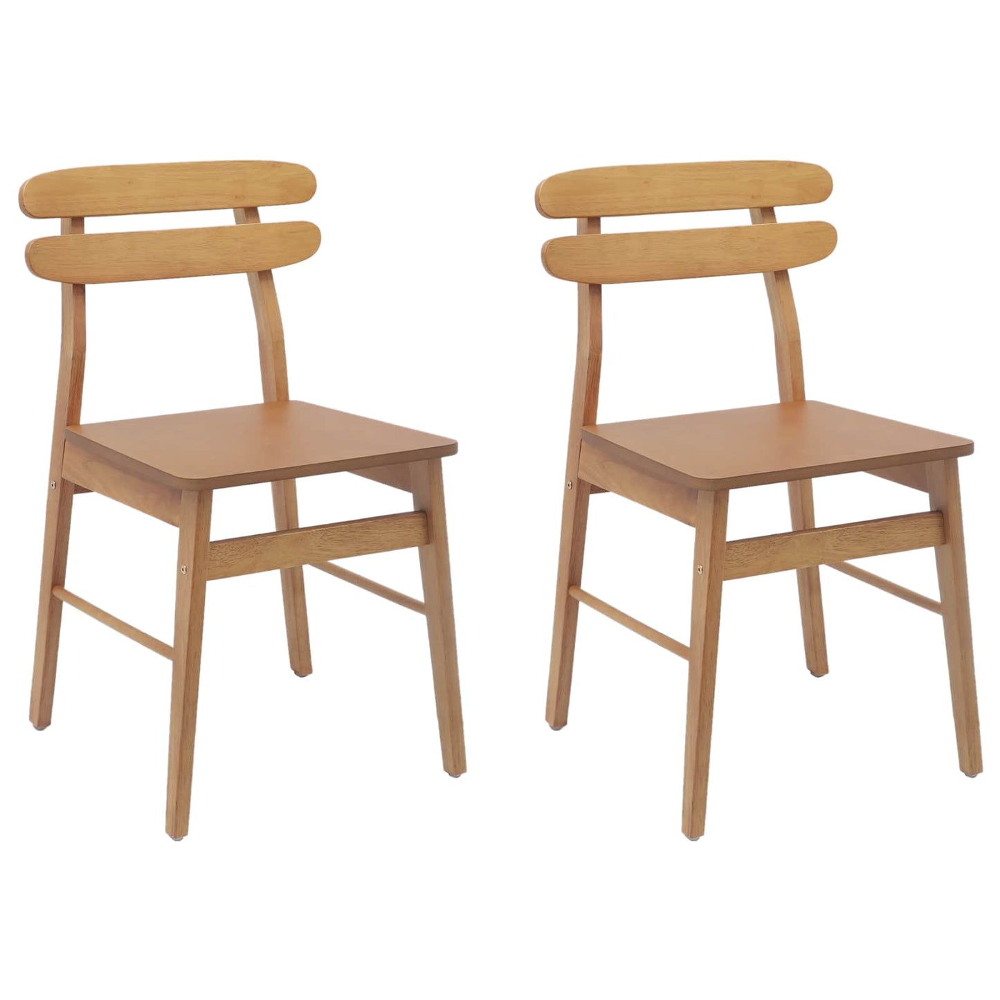Spisestuestol 2 pcs Naturlig Solid Gummitre