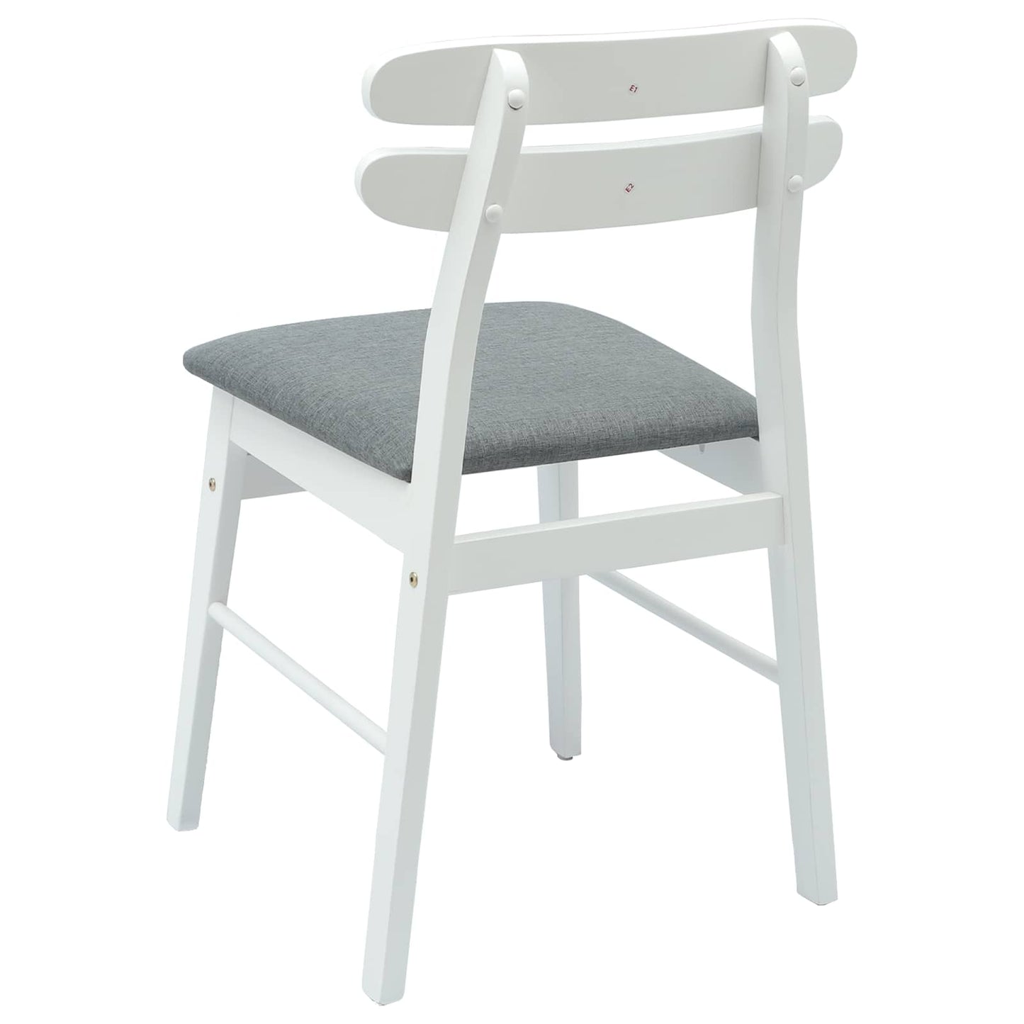 Spisestuestol 2 pcs Hvit og Grå Solid Gummitre