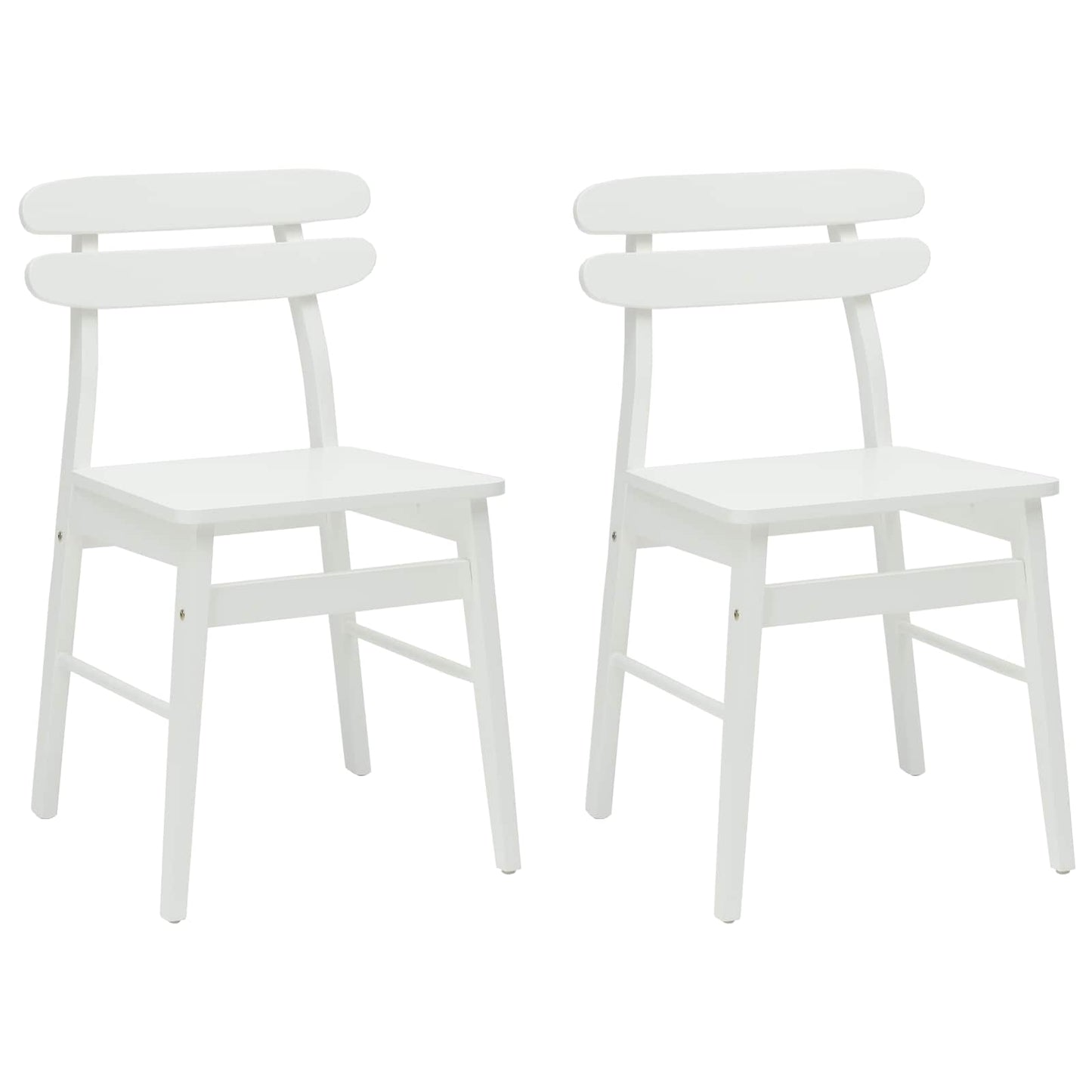 Spisestuestol 2 pcs Hvit Solid Gummitre
