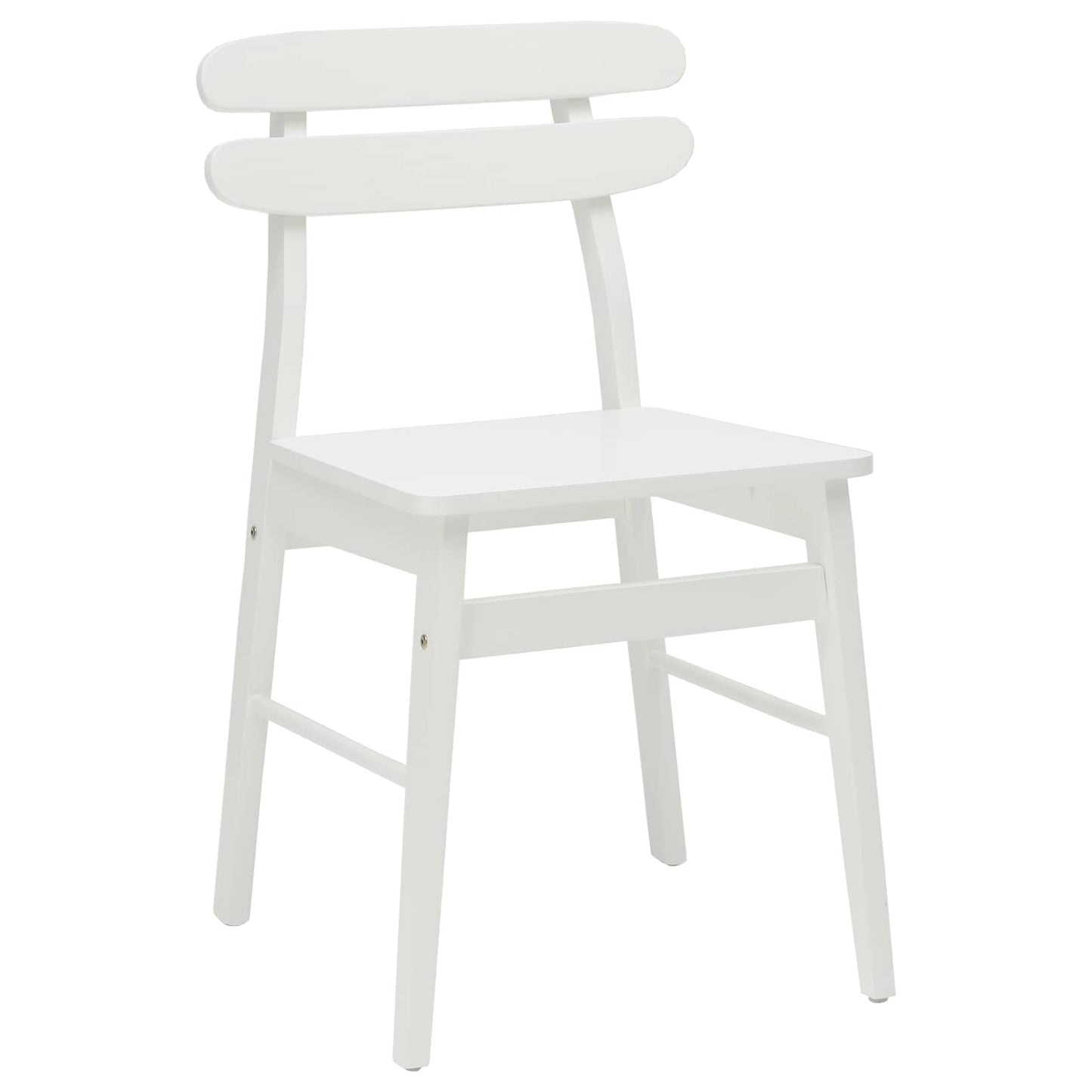 Spisestuestol 2 pcs Hvit Solid Gummitre