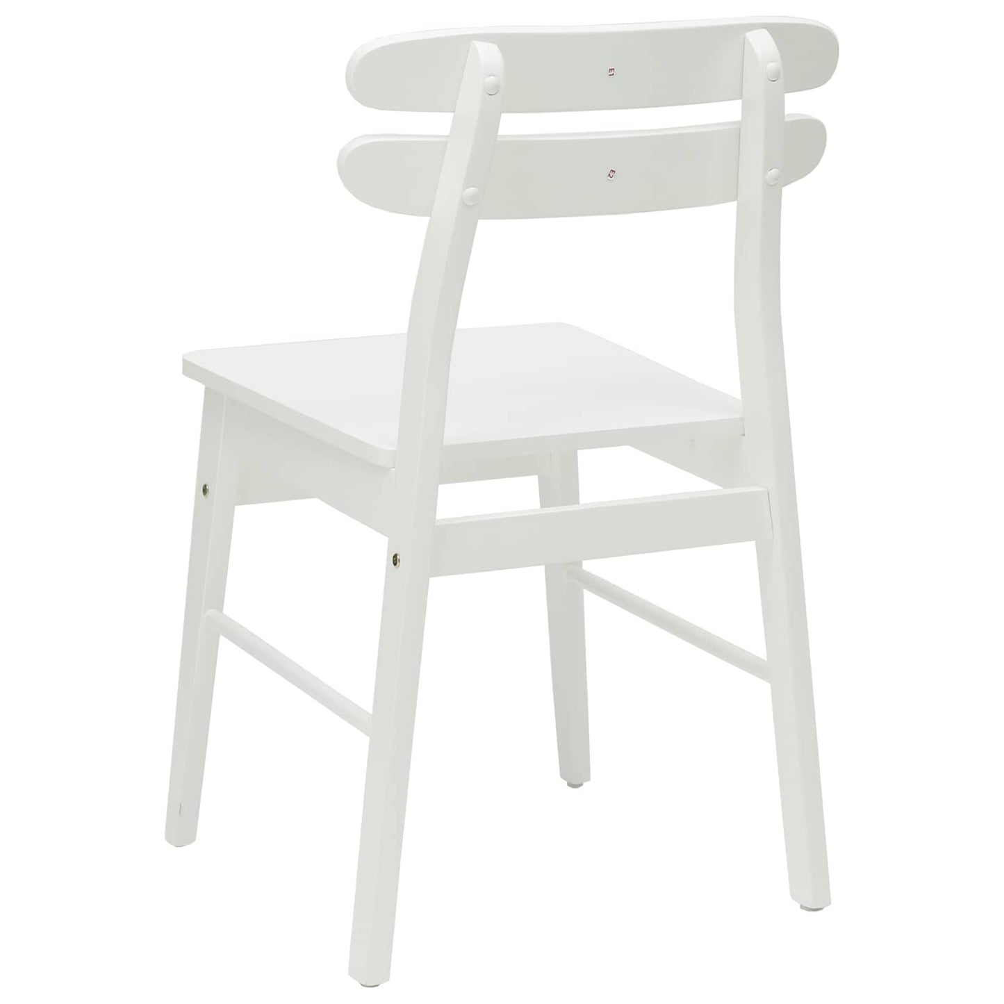Spisestuestol 2 pcs Hvit Solid Gummitre
