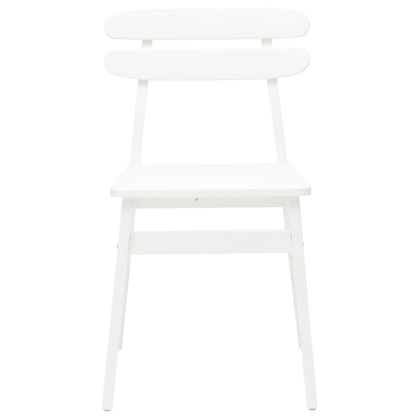 Spisestuestol 2 pcs Hvit Solid Gummitre