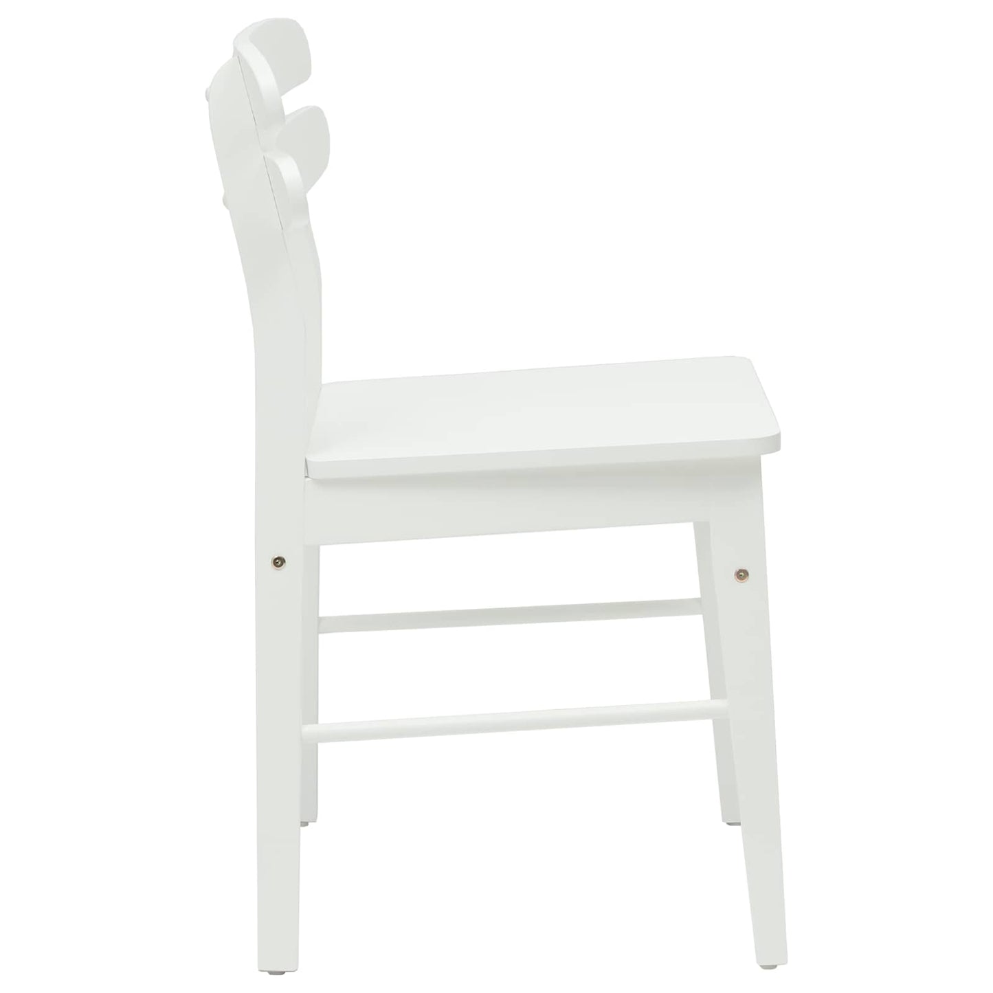 Spisestuestol 2 pcs Hvit Solid Gummitre