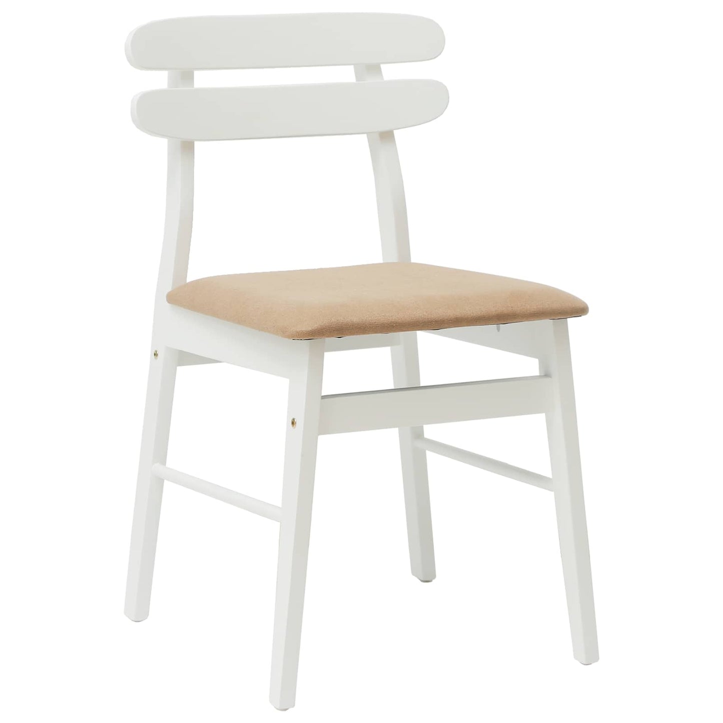 Spisestuestol 2 pcs Hvit og Brun Solid Gummitre
