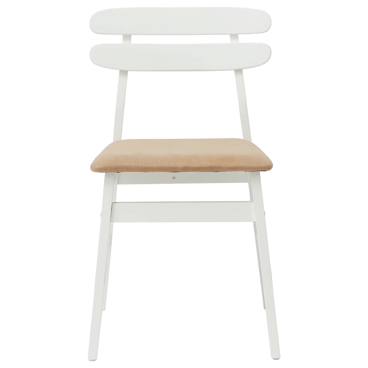 Spisestuestol 2 pcs Hvit og Brun Solid Gummitre
