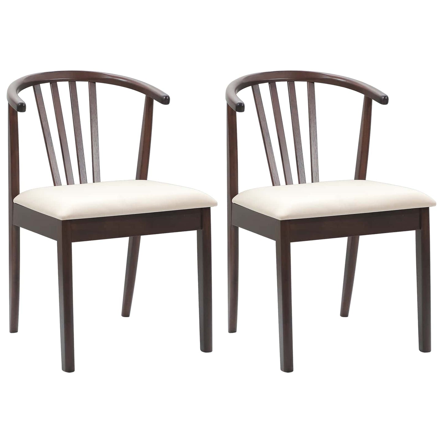 Spisestuestol 2 pcs Lys Brun og Lys Solid Gummitre