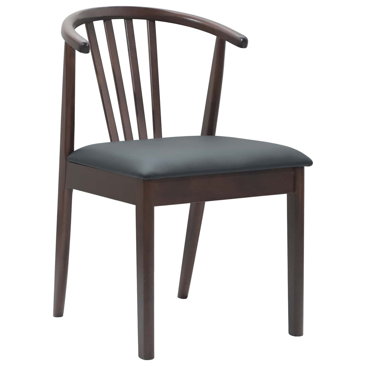 Spisestuestol 2 pcs Lys Brun og Svart Solid Gummitre