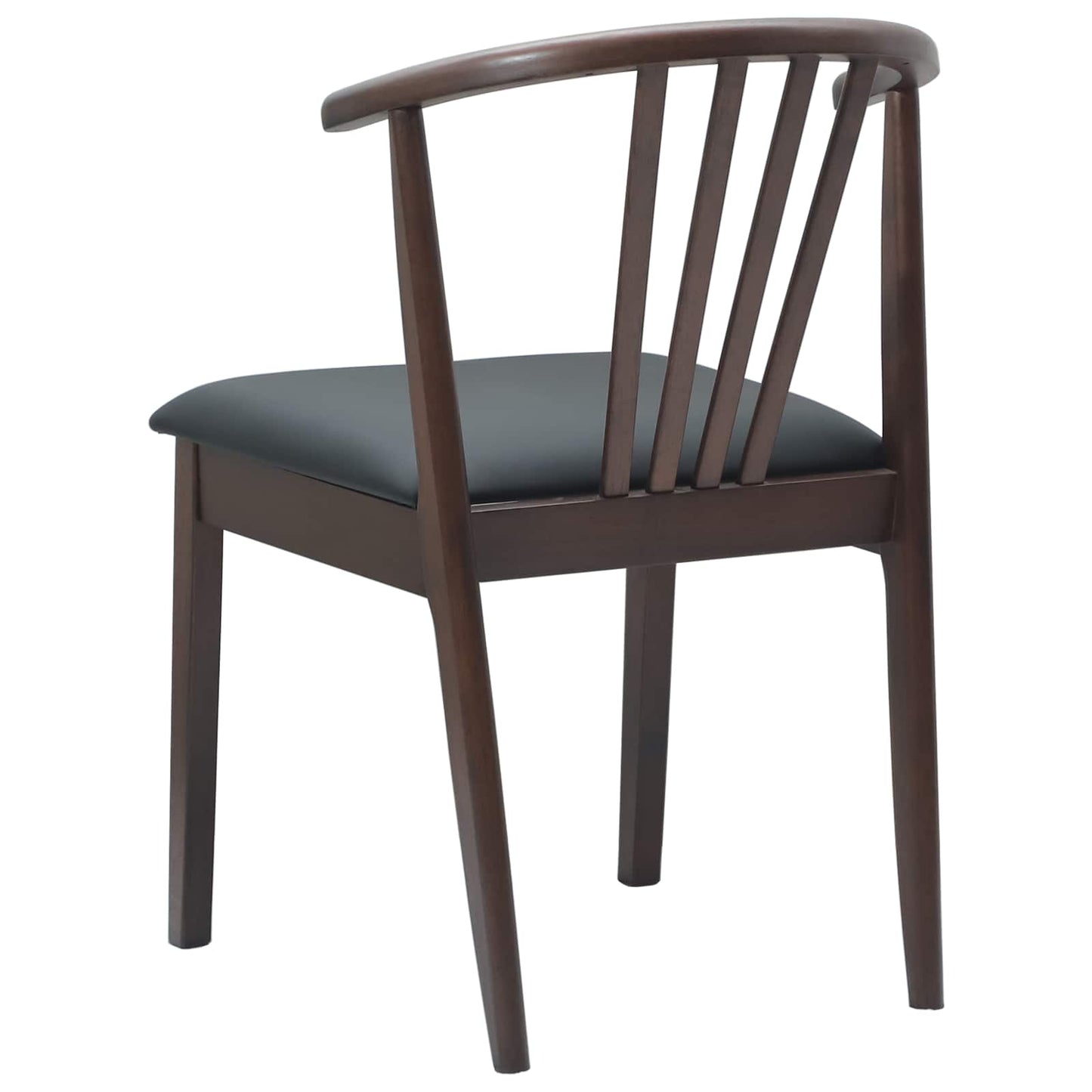 Spisestuestol 2 pcs Lys Brun og Svart Solid Gummitre