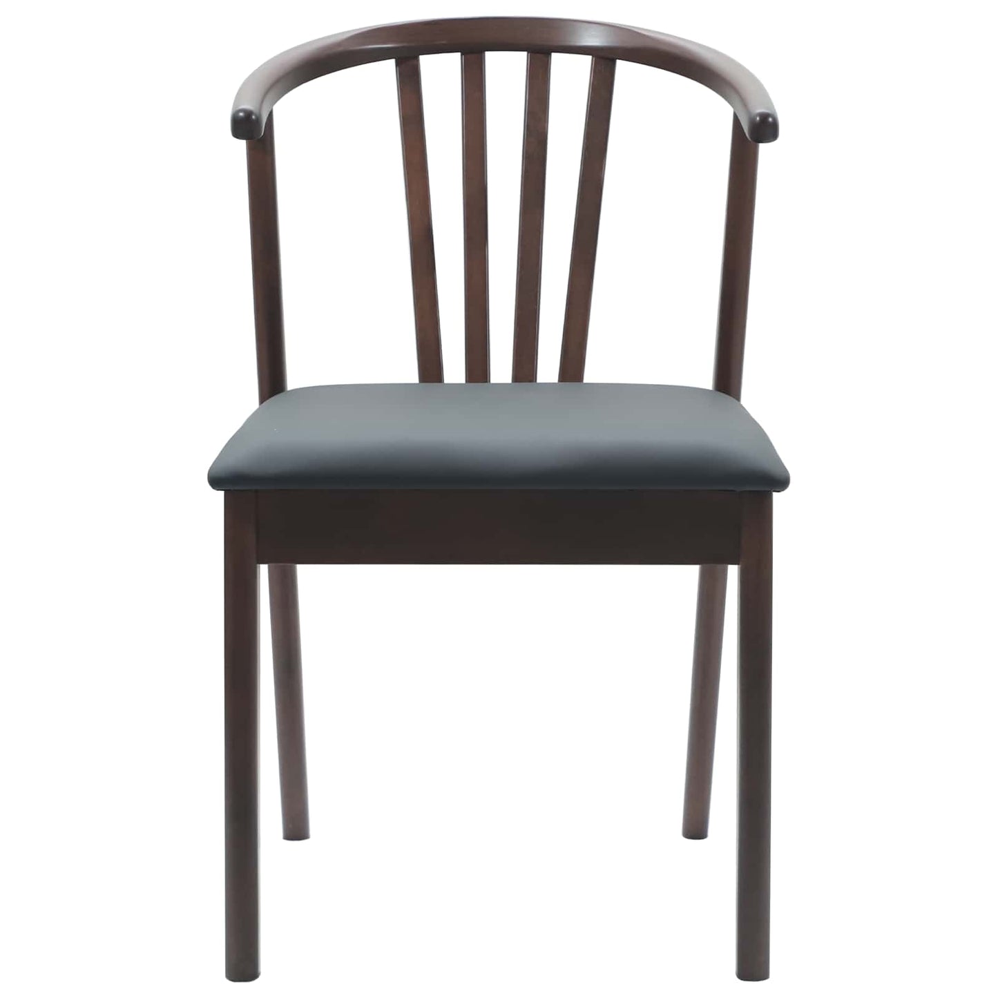 Spisestuestol 2 pcs Lys Brun og Svart Solid Gummitre