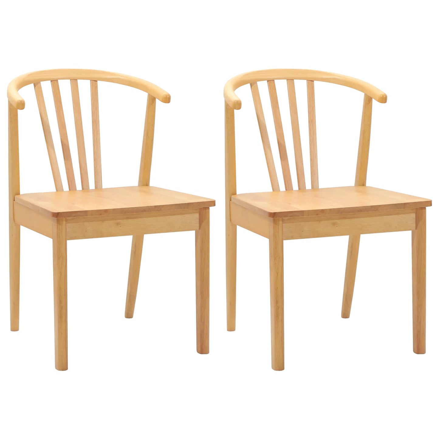 Spisestuestol 2 pcs Naturlig Solid Gummitre