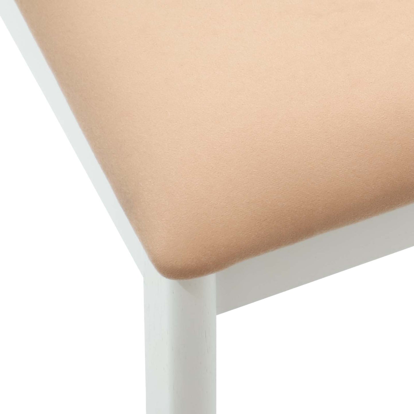 Spisestuestol 2 pcs Hvit og Brun Solid Gummitre