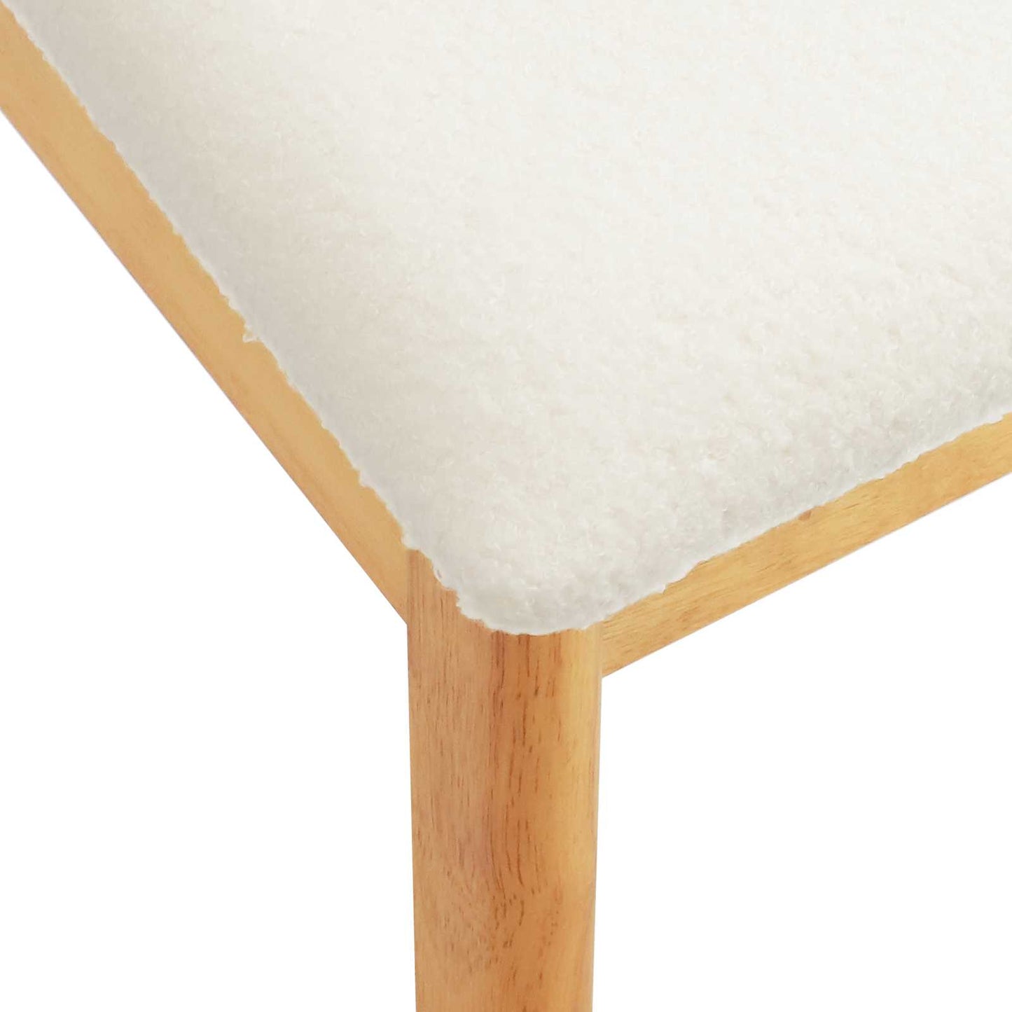 Spisestuestol 2 pcs Naturlig og Hvit Solid Gummitre