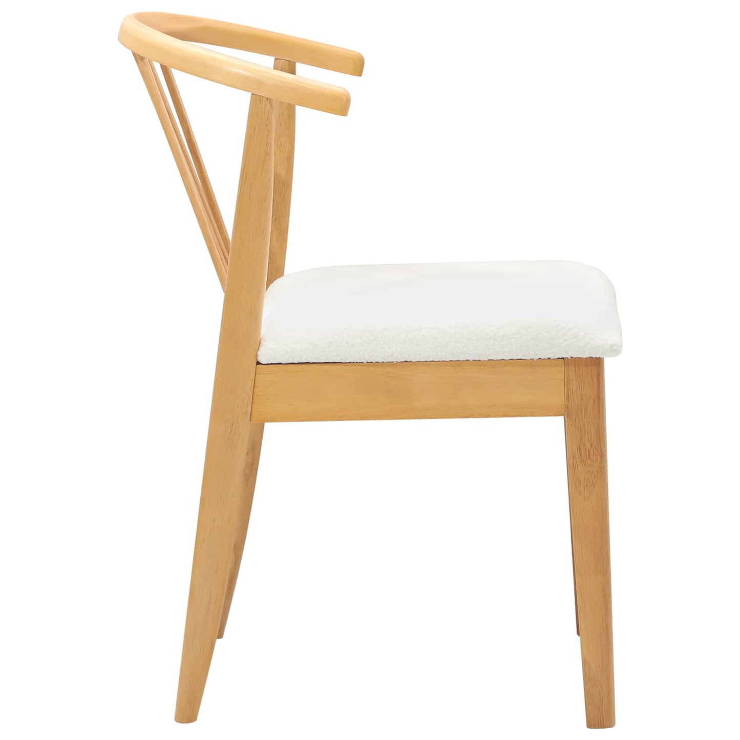 Spisestuestol 2 pcs Naturlig og Hvit Solid Gummitre