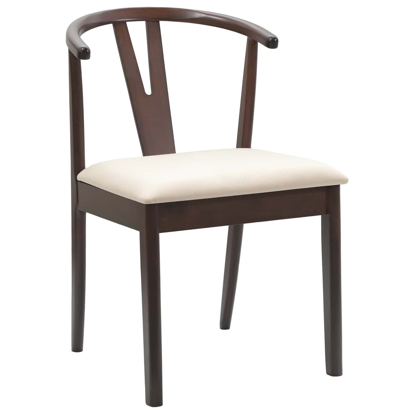 Spisestuestol 2 pcs Lys Brun og Lys Solid Gummitre