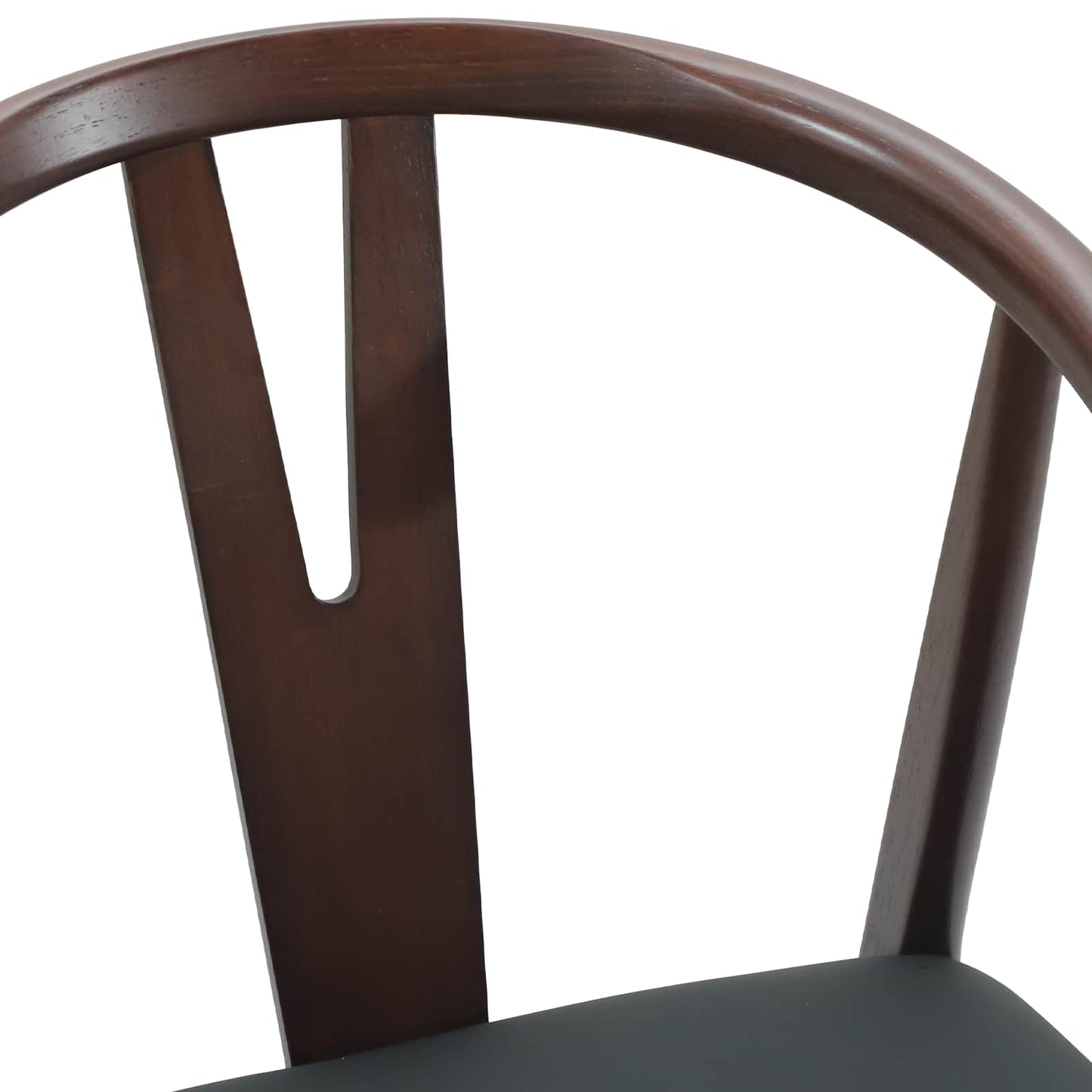 Spisestuestol 2 pcs Lys Brun og Svart Solid Gummitre