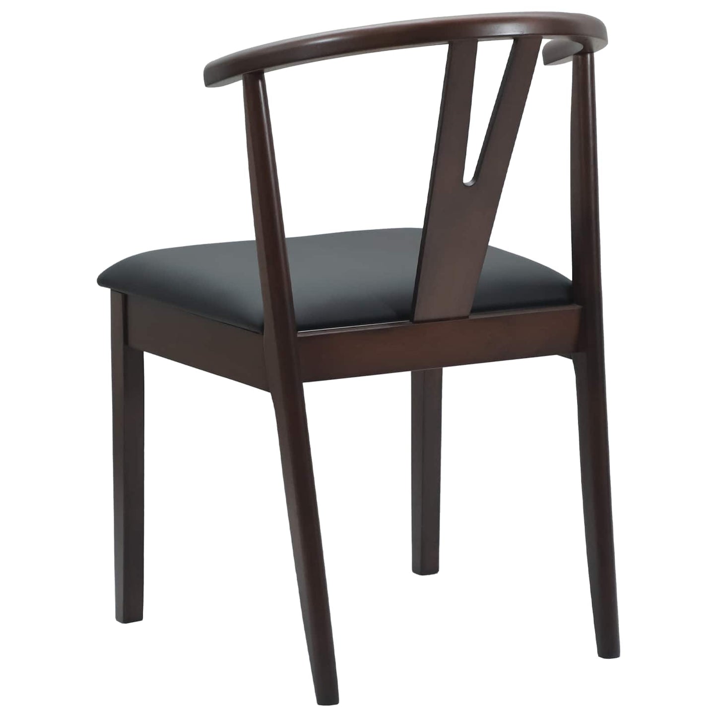 Spisestuestol 2 pcs Lys Brun og Svart Solid Gummitre