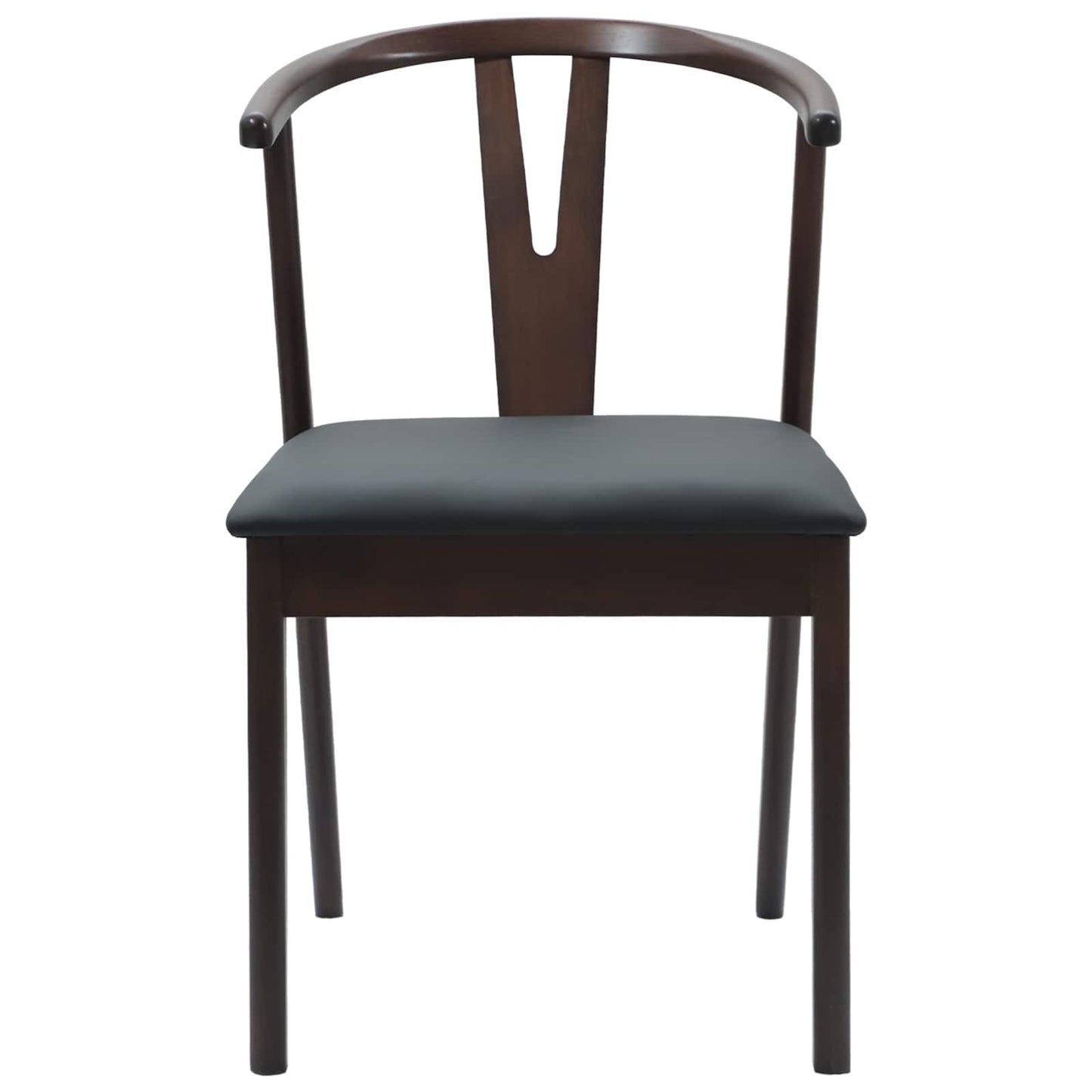 Spisestuestol 2 pcs Lys Brun og Svart Solid Gummitre