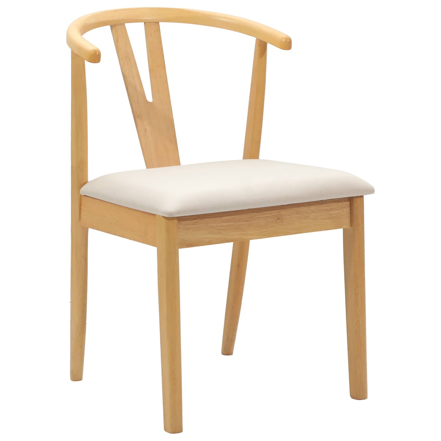 Spisestuestol 2 pcs Naturlig og Lys Solid Gummitre