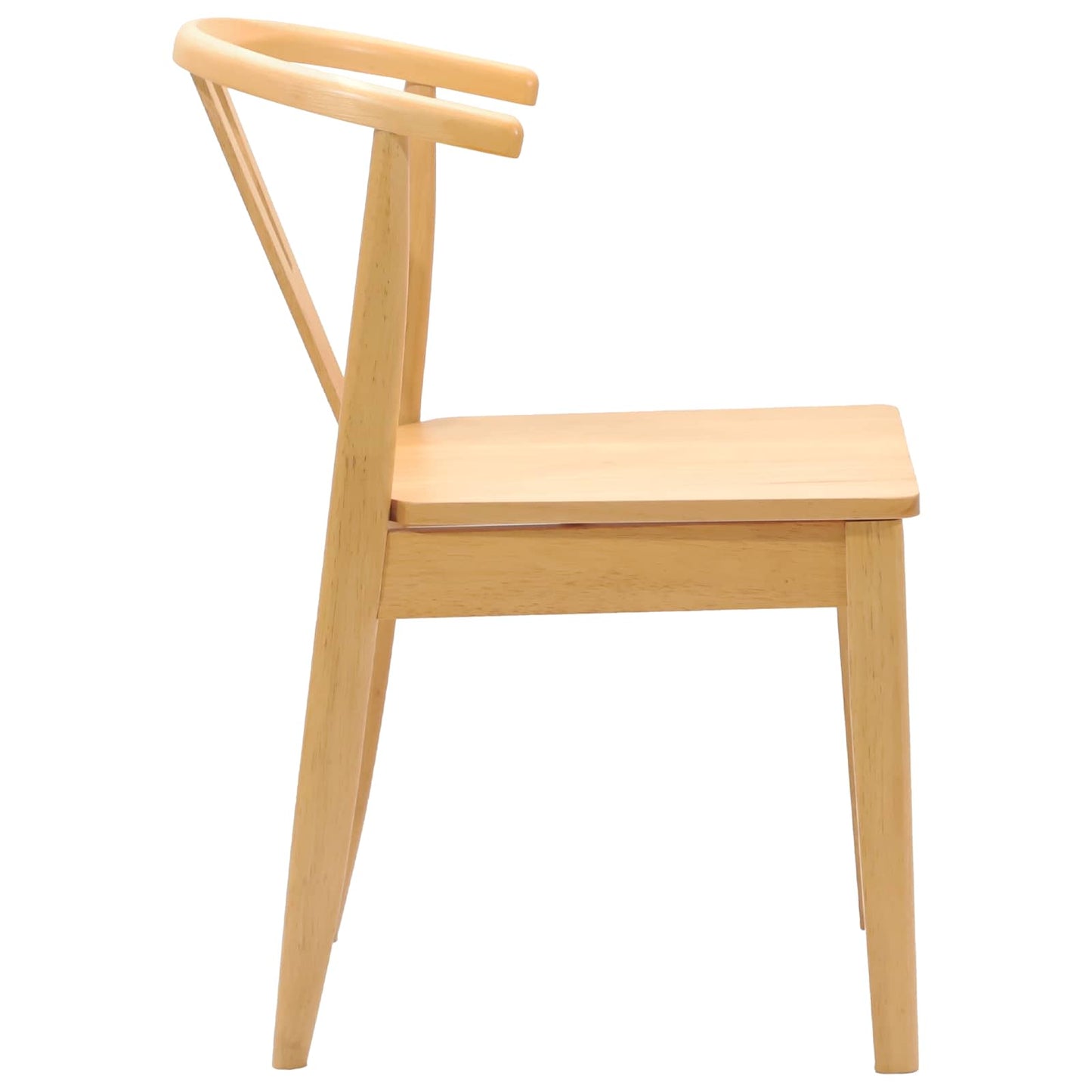 Spisestuestol 2 pcs Naturlig Solid Gummitre