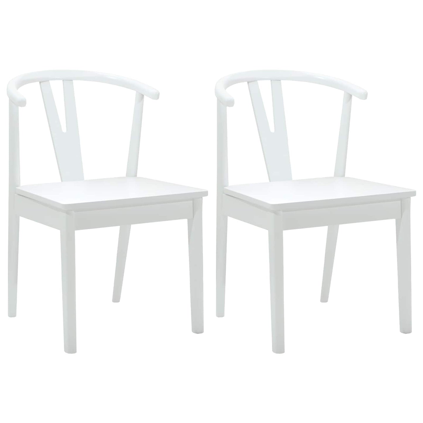 Spisestuestol 2 pcs Hvit og Hvit Solid Gummitre