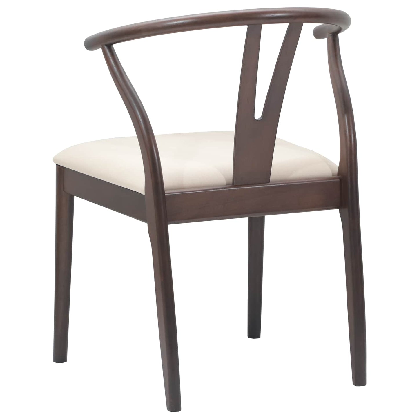 Spisestuestol 2 pcs Lys Brun og Lys Solid Gummitre