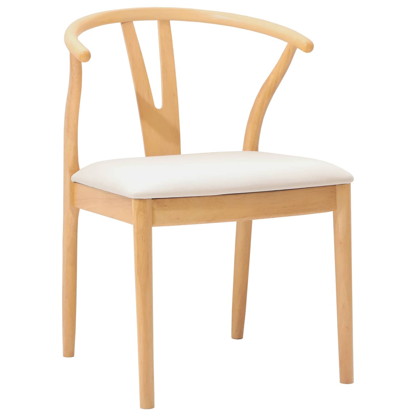 Spisestuestol 2 pcs Naturlig og Lys Solid Gummitre