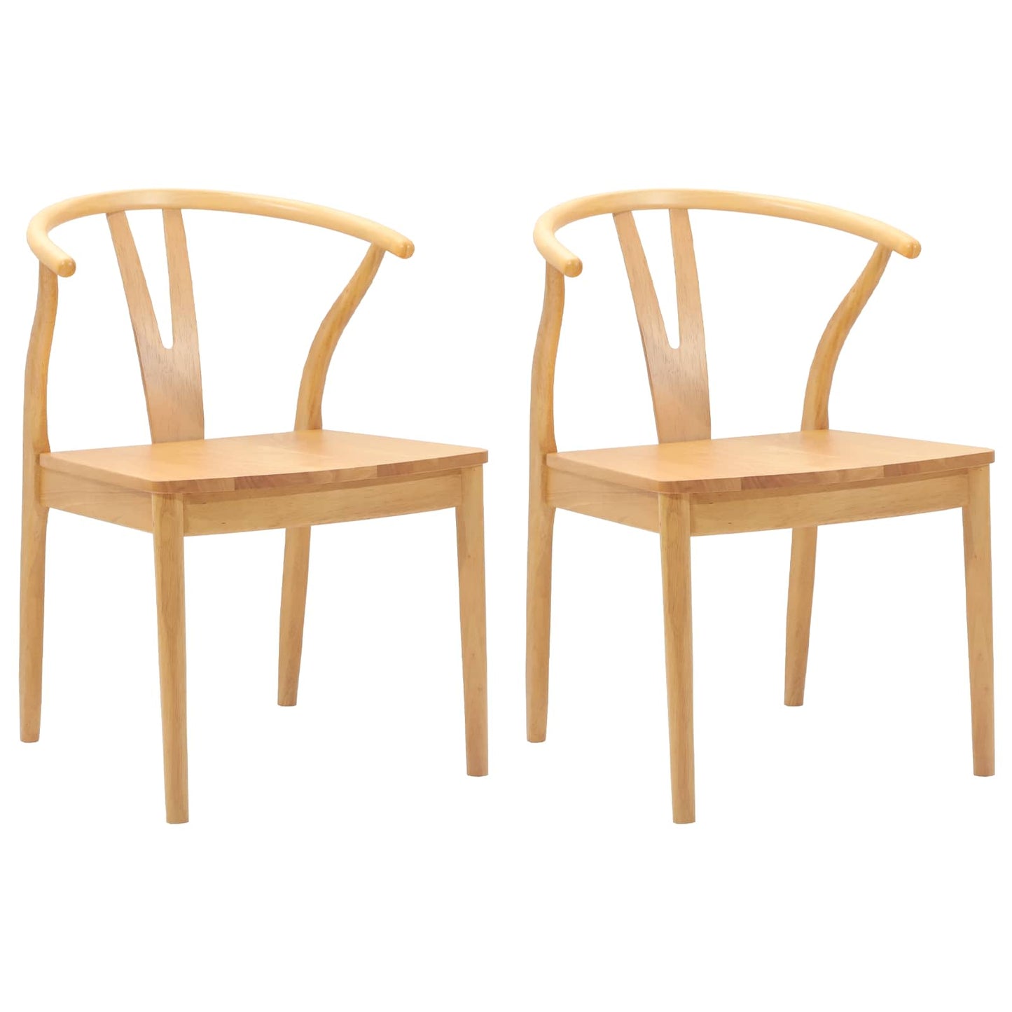 Spisestuestol 2 pcs Naturlig Solid Gummitre