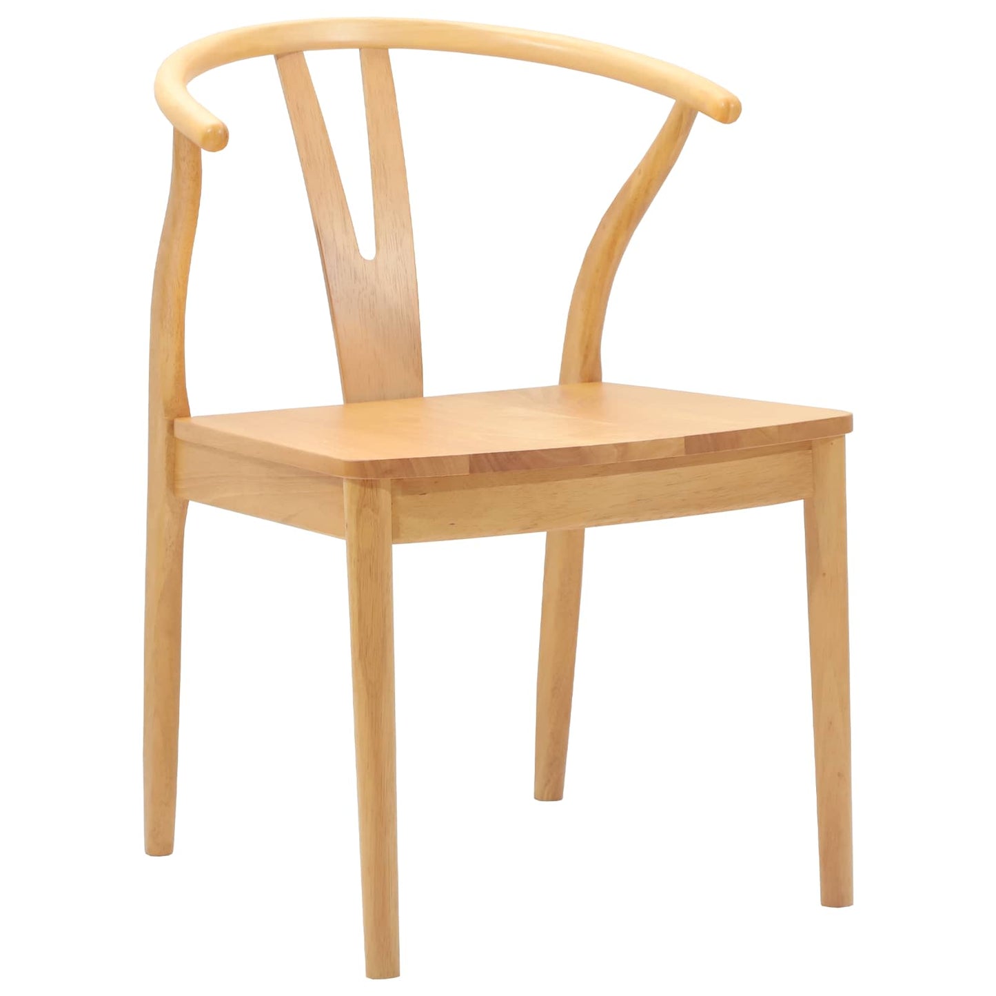 Spisestuestol 2 pcs Naturlig Solid Gummitre