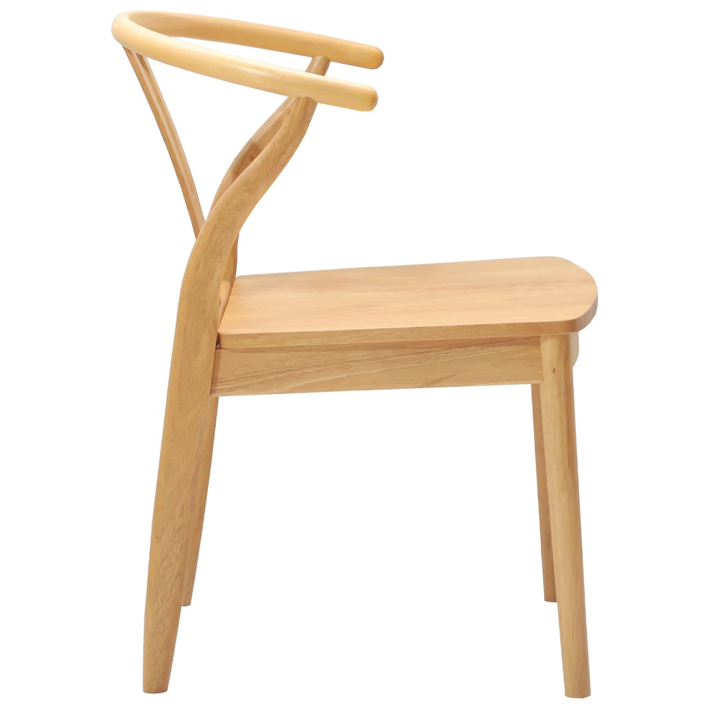 Spisestuestol 2 pcs Naturlig Solid Gummitre