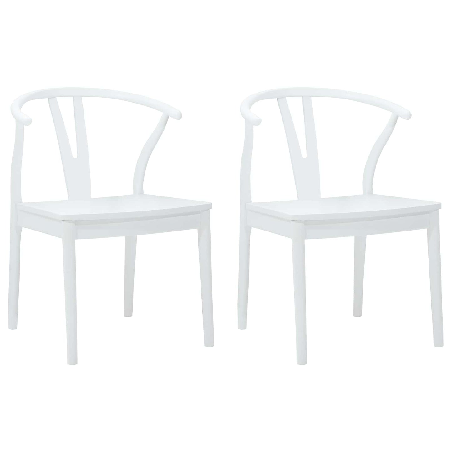 Spisestuestol 2 pcs Hvit og Hvit Solid Gummitre