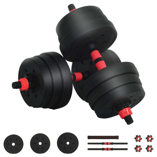 2-i-1 manual og vektstang sett 20 kg Svart og Rød