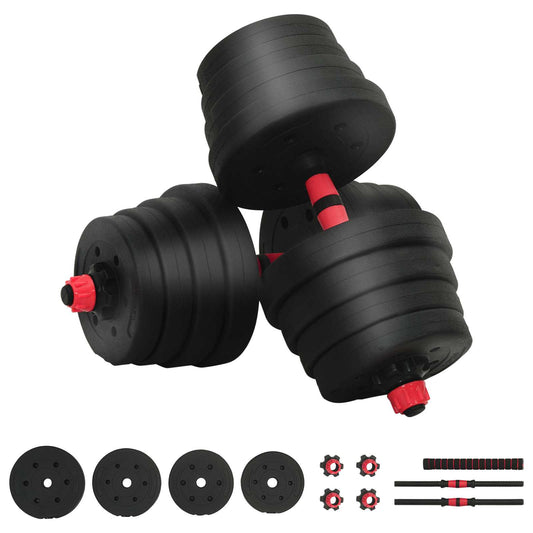2-i-1 manual og vektstang sett 30 kg Svart og Rød