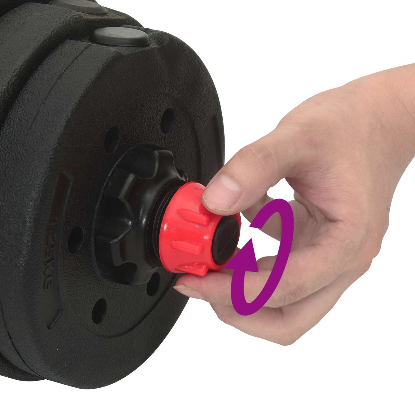 2-i-1 manual og vektstang sett 30 kg Svart og Rød