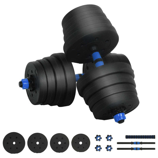 2-i-1 manual og vektstang sett 30 kg Svart og Blå
