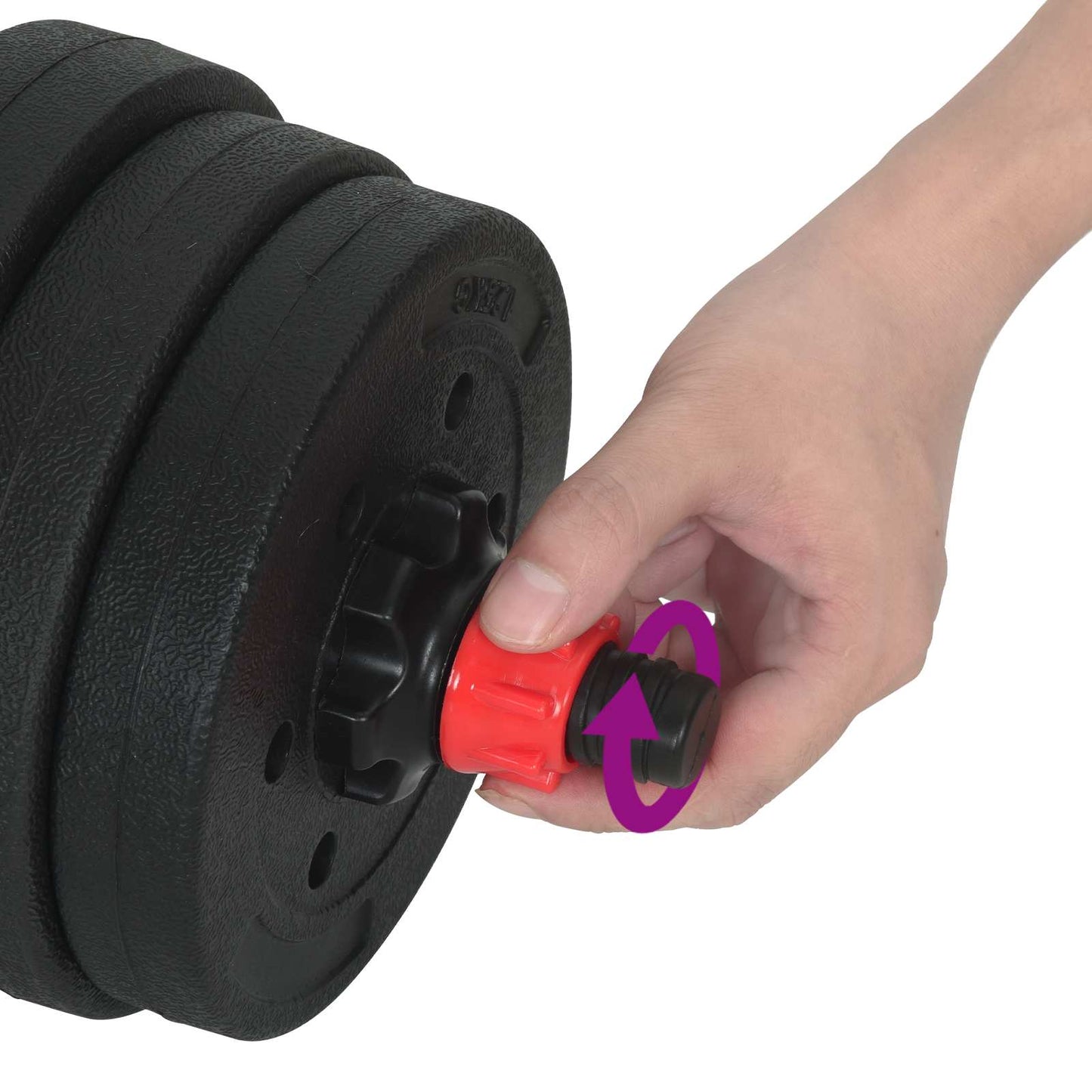 4-i-1 Manualvekt Barbell Kettlebell Sett 20 kg Svart og Rød