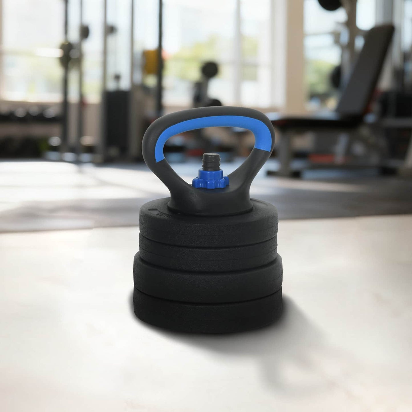 4-i-1 Manualvekt Barbell Kettlebell Sett 20 kg Svart og Blå