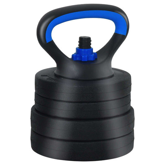 4-i-1 Manualvekt Barbell Kettlebell Sett 20 kg Svart og Blå
