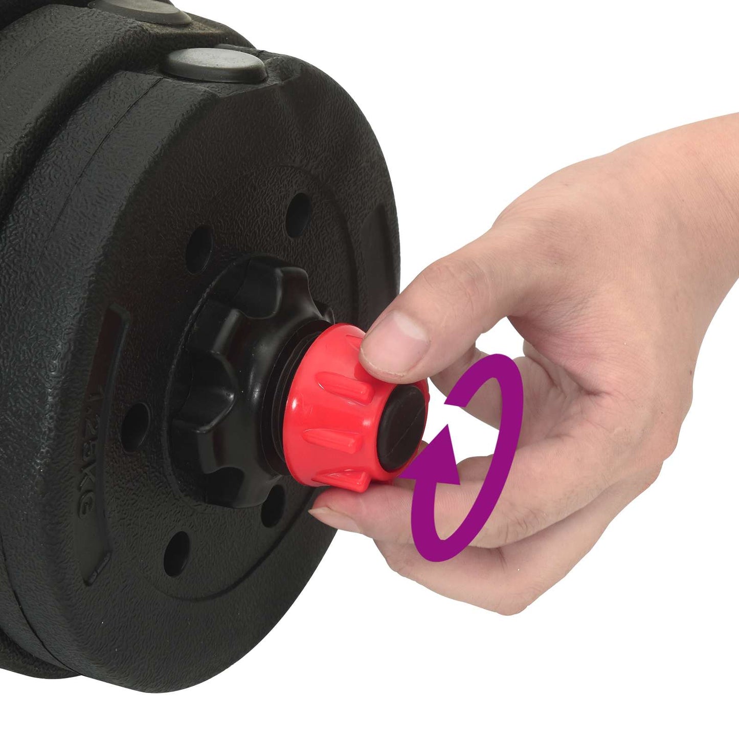 4-i-1 Manual Barbell Kettlebell Sett 30 kg Svart og Rød