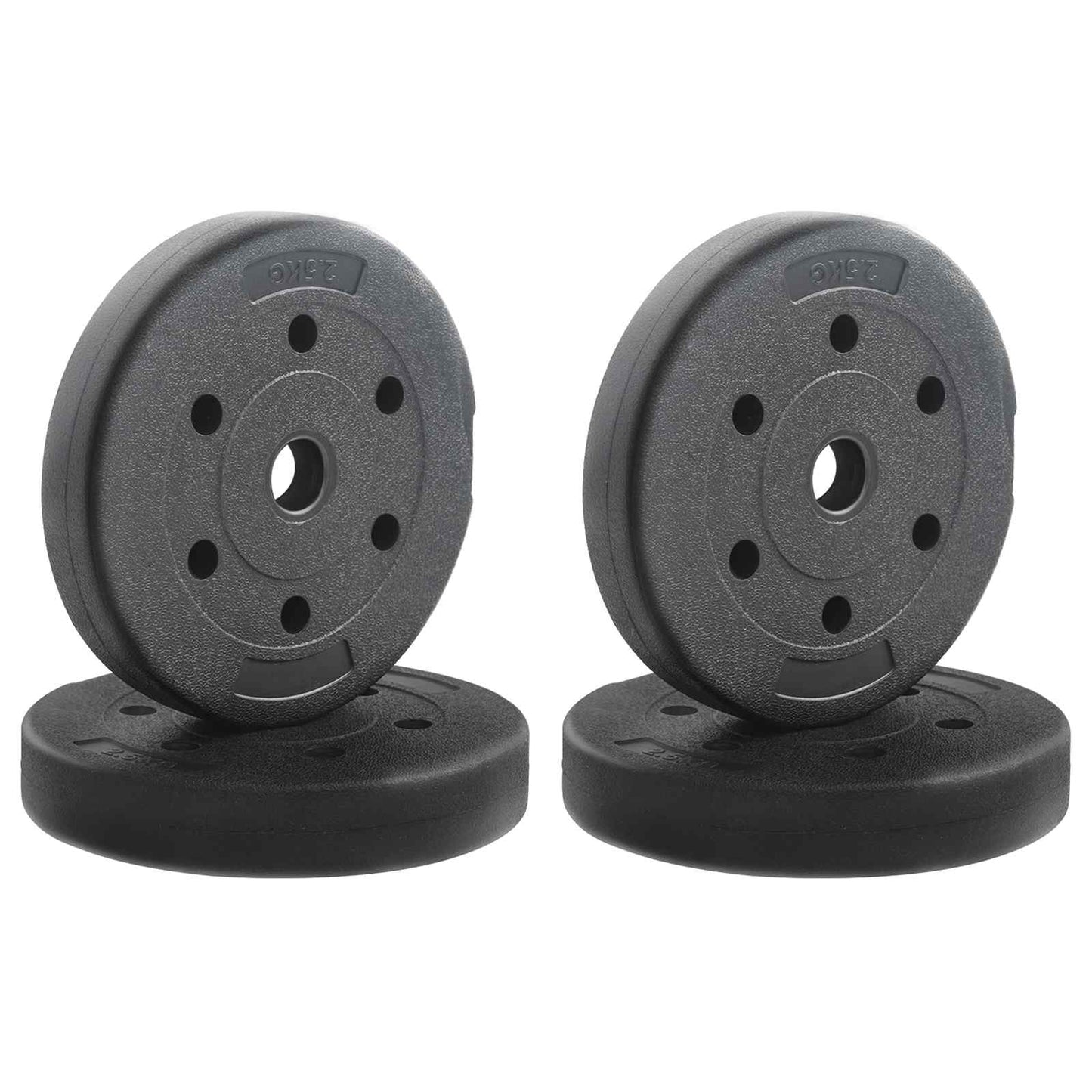 Vekter 4 pcs 10 kg Svart Sement og jernsand Ø 21,5 x 3,8 cm