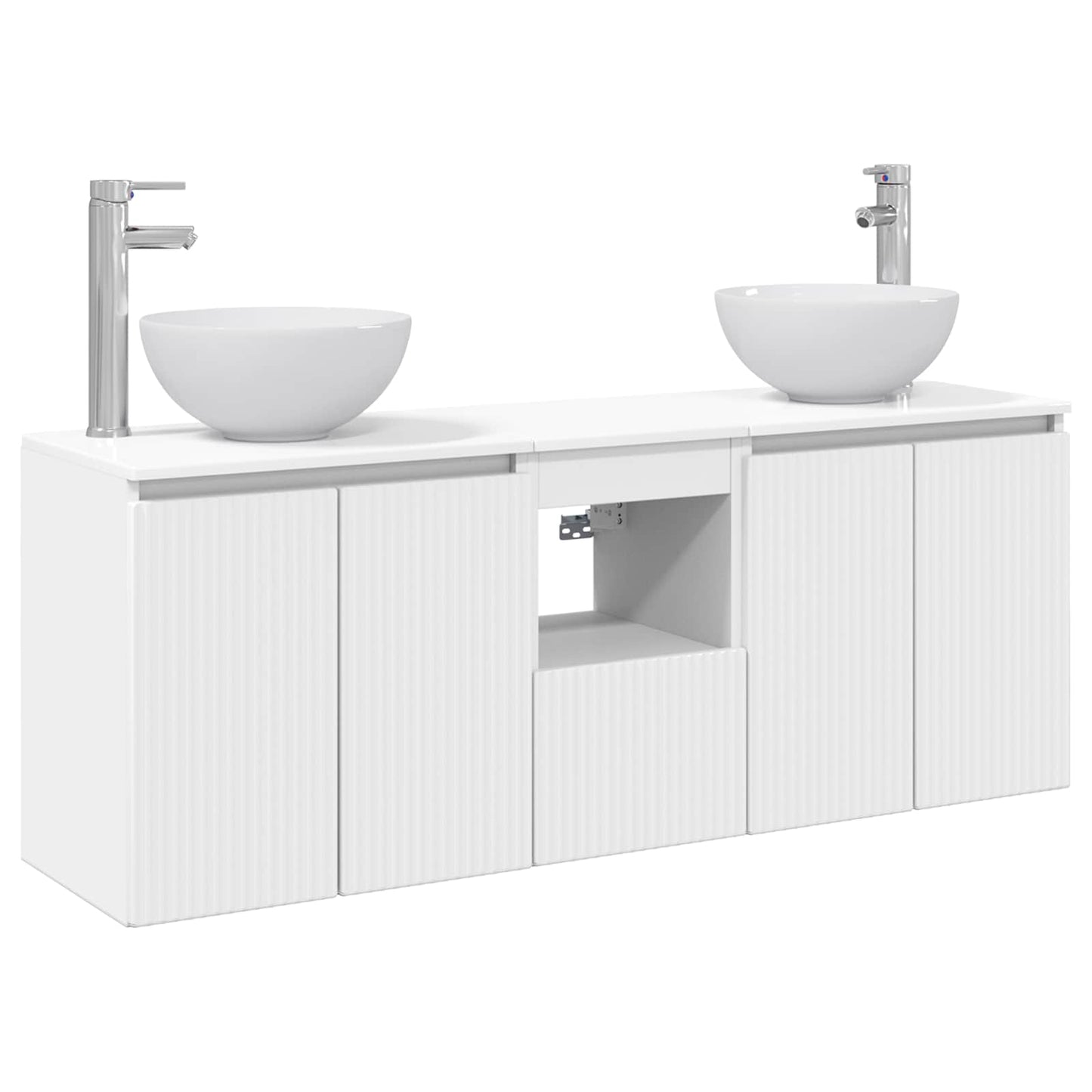 Baderomsskapsett 3 stk. Hvit 49,5 x 35 x 63 cm Konstruert tre