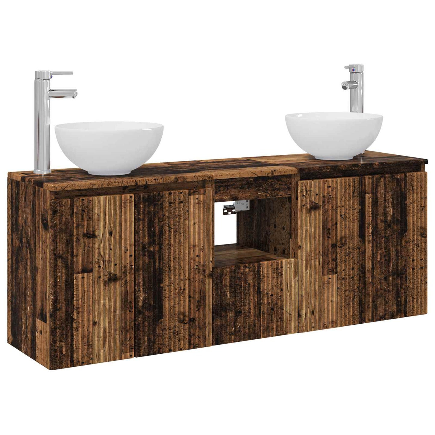 Baderomsskapsett 3 stk. Gammelt tre 49,5 x 35 x 63 cm