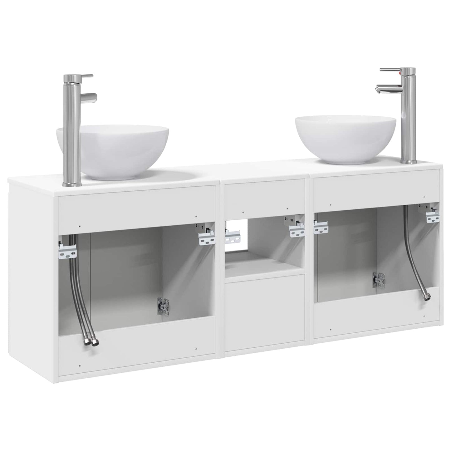 Baderomsskapsett 3 stk. Hvit 49,5 x 41 x 64,5 cm Konstruert tre