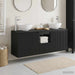 Baderomsskapsett 3 stk. Svart 49,5 x 41 x 64,5 cm