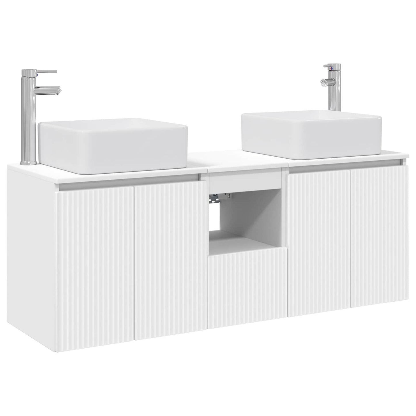 Baderomsskapsett 3 stk. Hvit 49,5 x 41 x 63 cm Konstruert tre