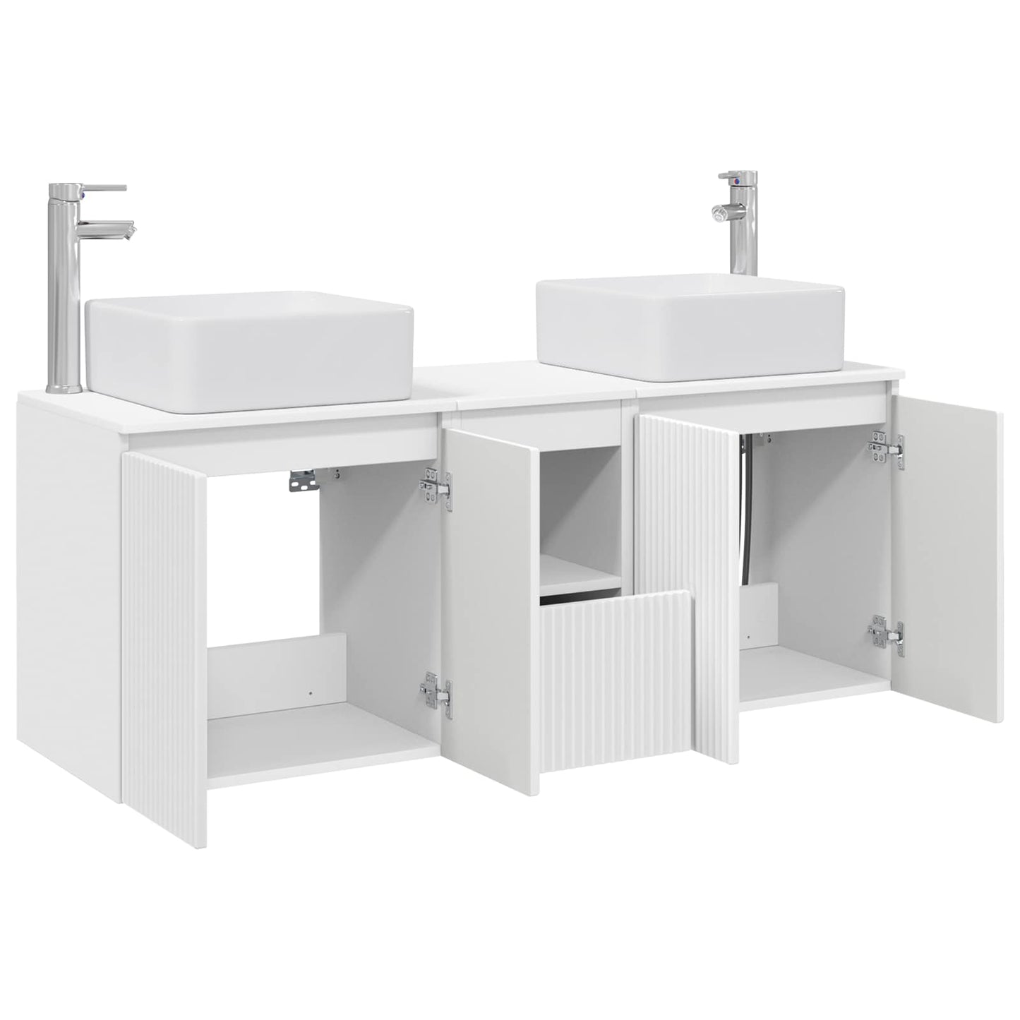 Baderomsskapsett 3 stk. Hvit 49,5 x 41 x 63 cm Konstruert tre