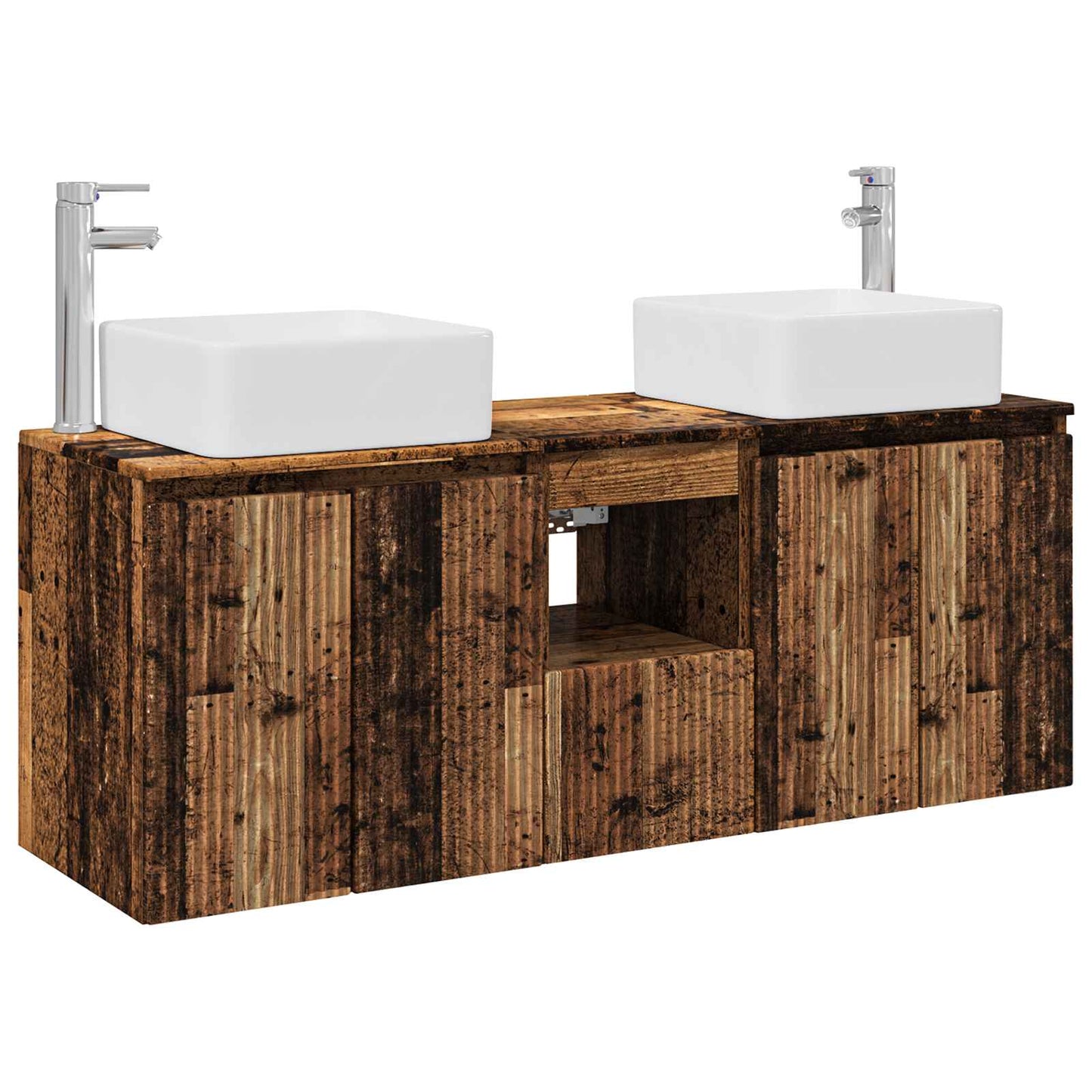 Baderomsskapsett 3 stk. Gammelt tre 49,5 x 41 x 63 cm