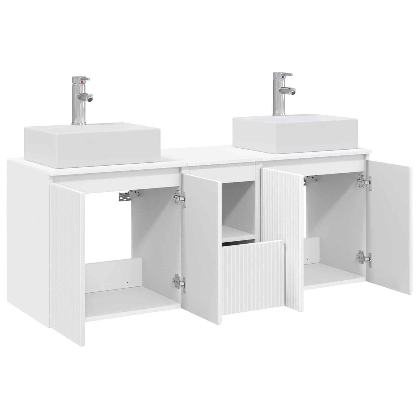 Baderomsskapsett 3 stk. Hvit 49,5 x 41 x 62,5 cm Konstruert tre