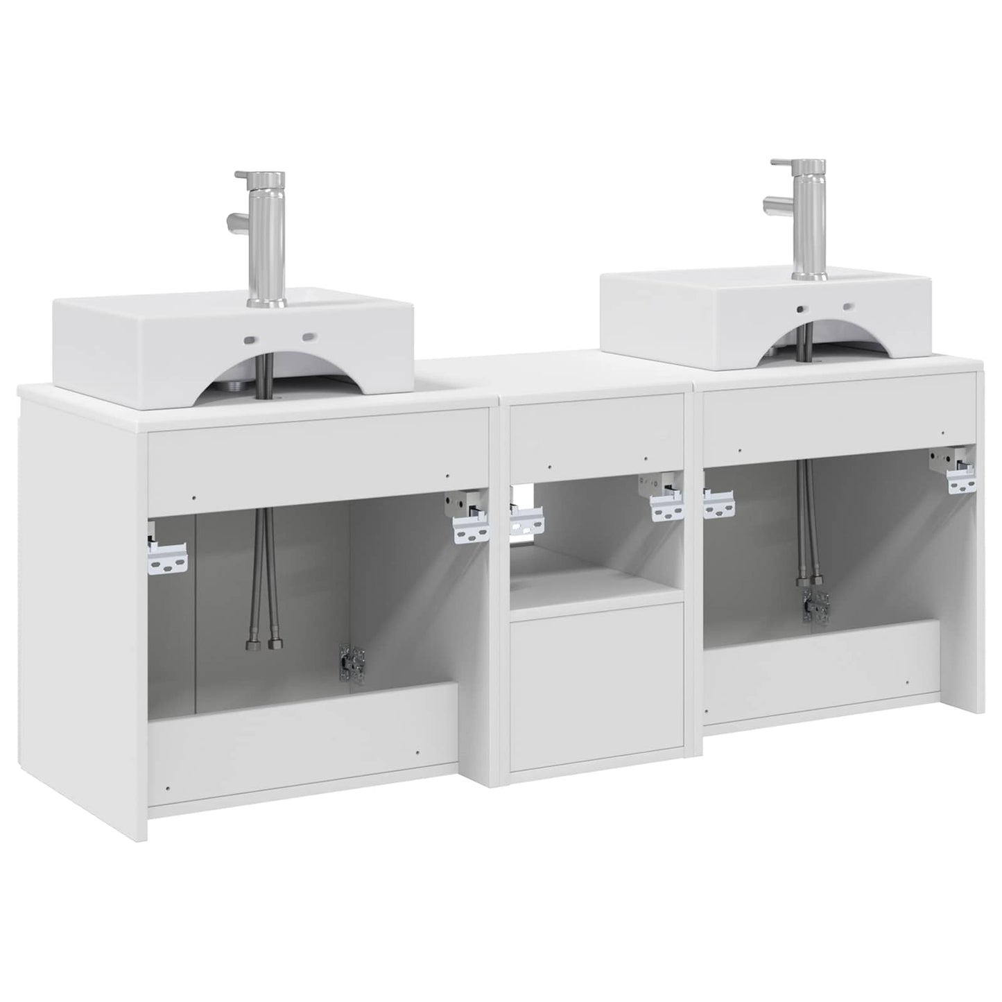 Baderomsskapsett 3 stk. Hvit 49,5 x 41 x 62,5 cm Konstruert tre