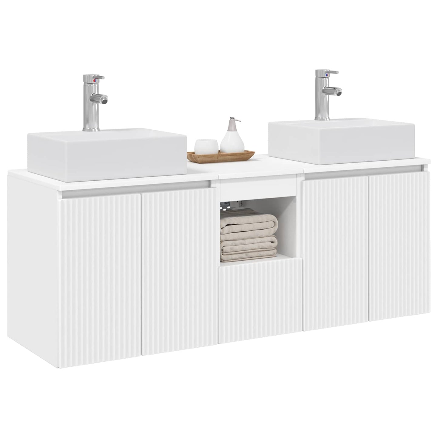 Baderomsskapsett 3 stk. Hvit 49,5 x 41 x 62,5 cm Konstruert tre