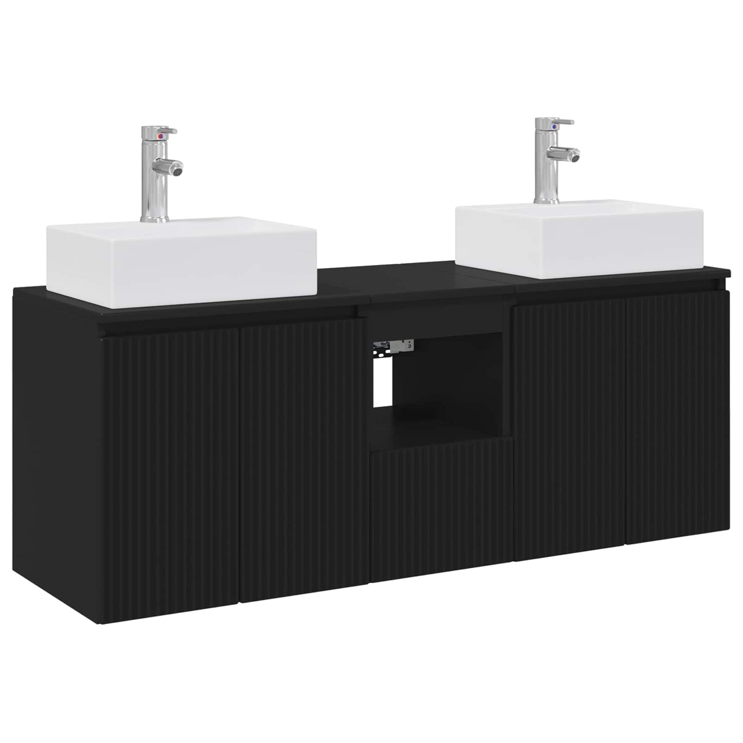 Baderomsskapsett 3 stk. Svart 49,5 x 41 x 62,5 cm
